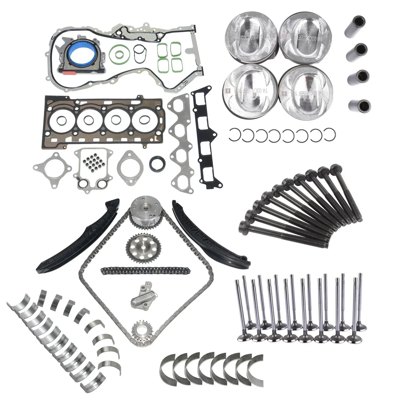 AP01 Motorsteuerkettensatz Kolbensatz für Audi VW Seat Skoda 1.4 TFSI CAVA CAVB 036109611K 036109611AE