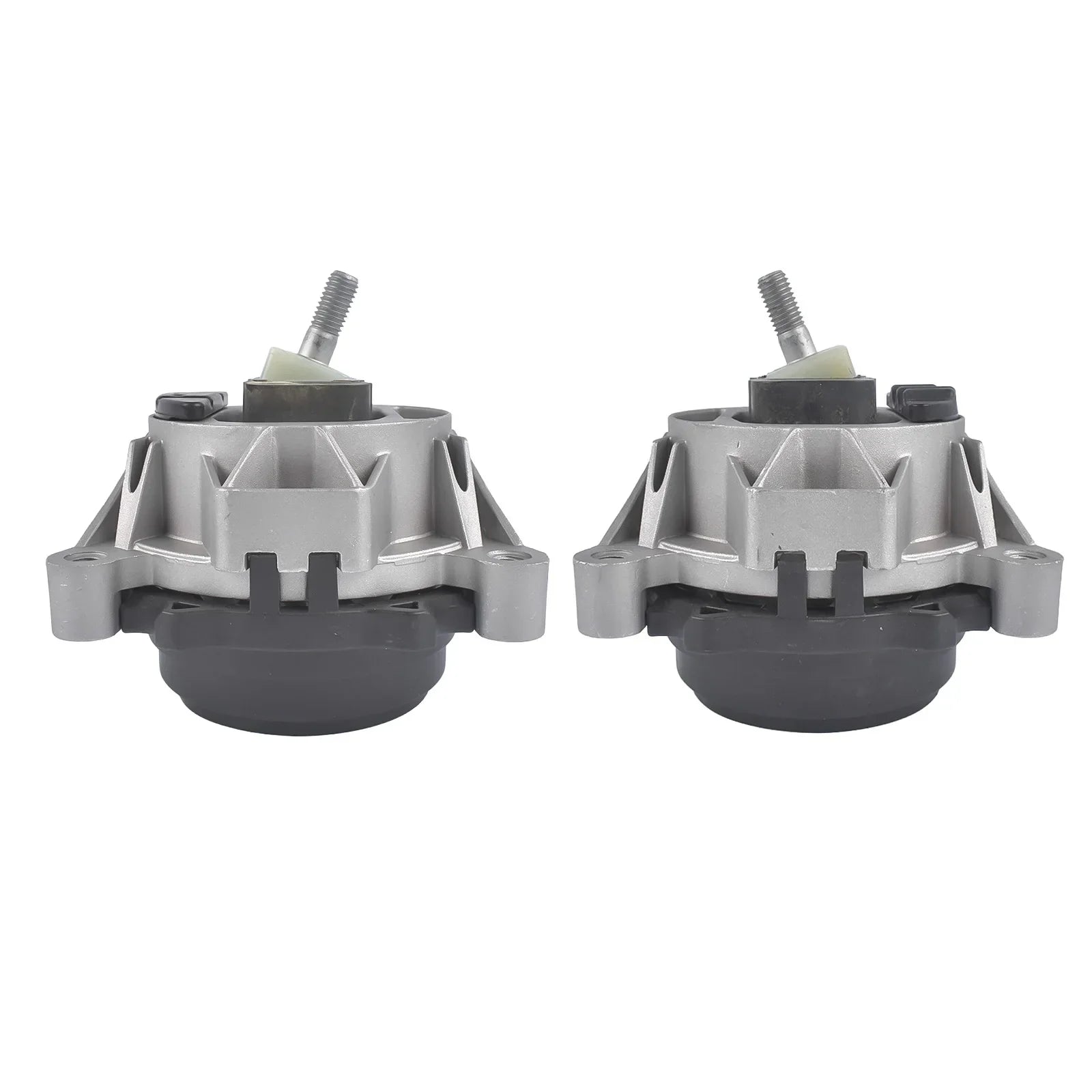 Zestaw uchwytów silnika lewy i prawy do bmw serii 1 2 3 4 f20 f30 f32 hydro engine mounts srebrno czarne z gwintowanymi śrubami