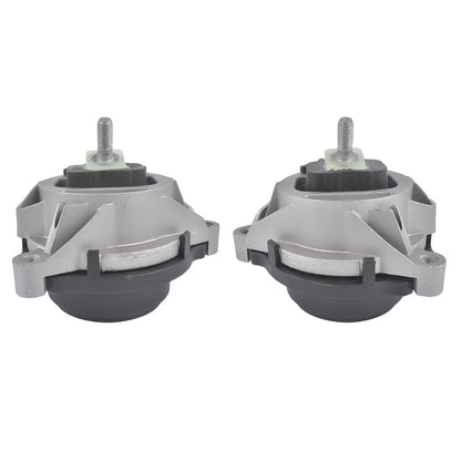 Gray and black hydro engine mount assemblies with threaded bolts for left and right engine mount set bmw series 1 2 3 4