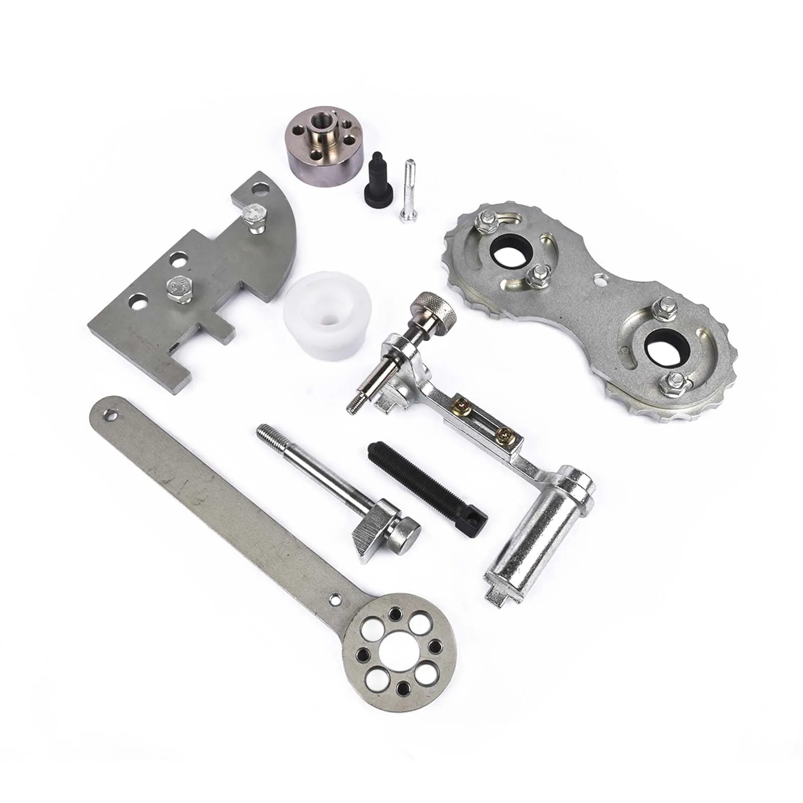 Srebrny metaliczny zestaw narzędzi do ustawiania rozrządu volvo 1.5t 2.0t z kołami zębatymi s60 s80 s90