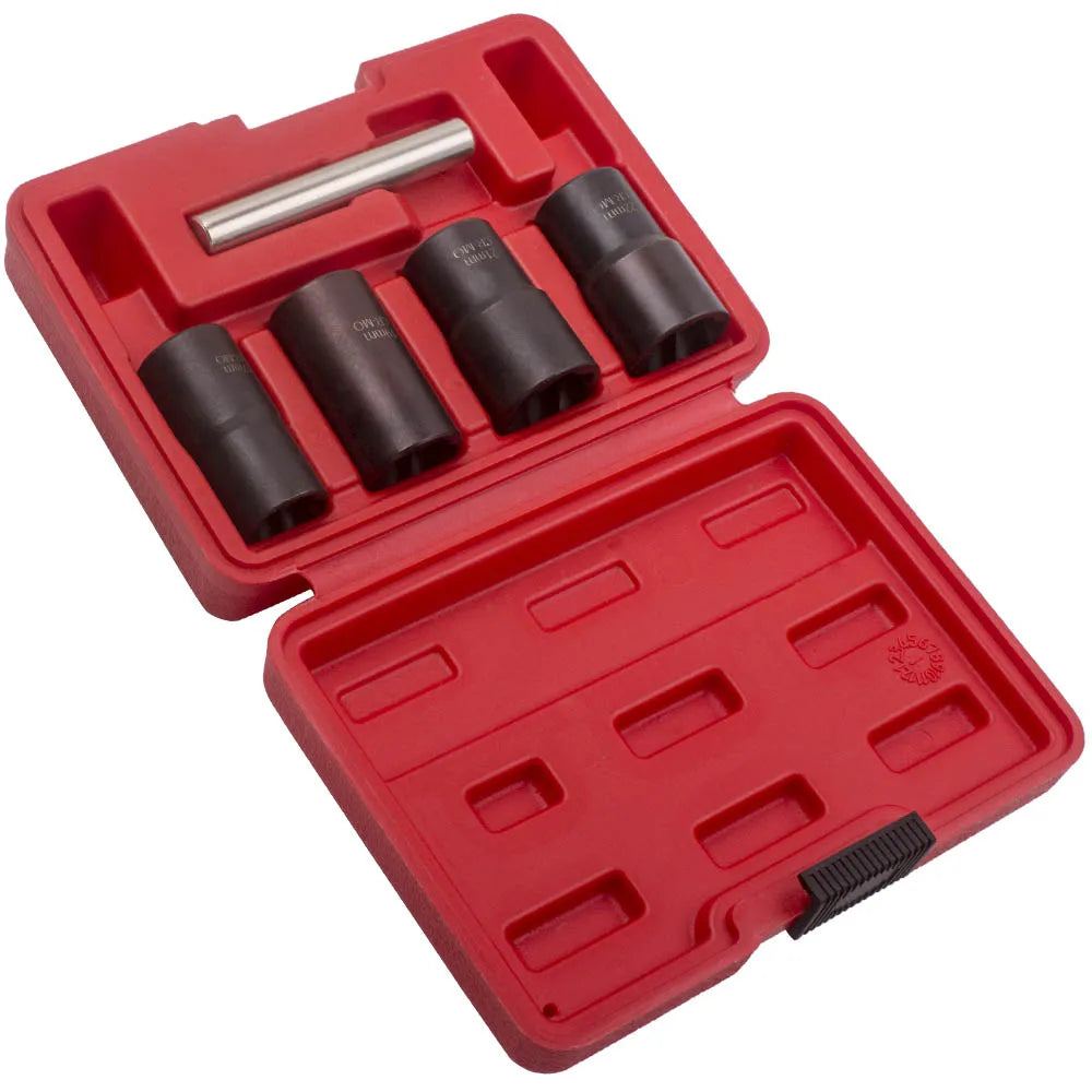 Twist Sockets Damaged Worn Wheel Locking Lug Nut Remover Tool Set 17 19 21 22mm