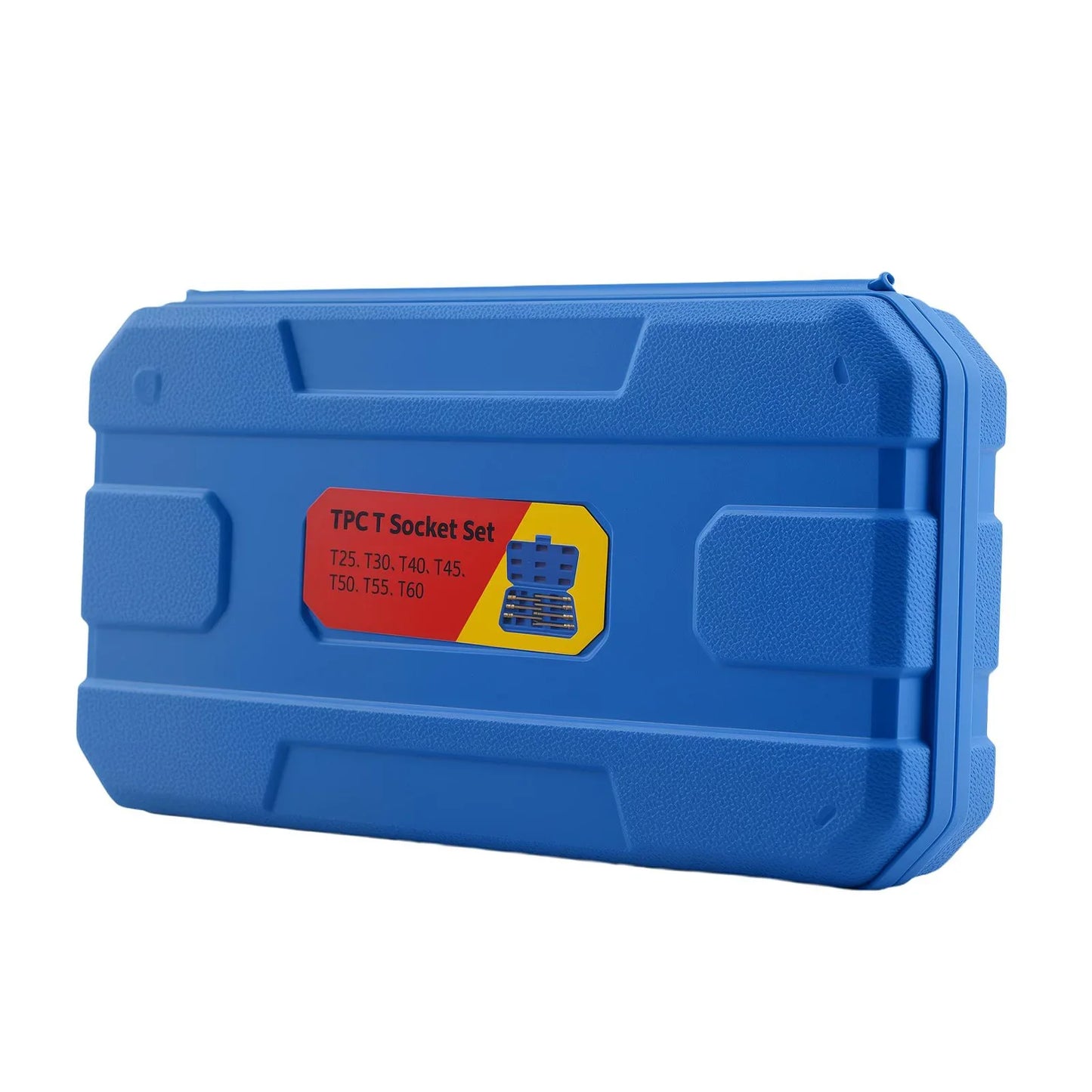 Niebieska plastikowa walizka zestawu nasadek torx 3/8 cala t25-t60 crv 8 sztuk star bit socket