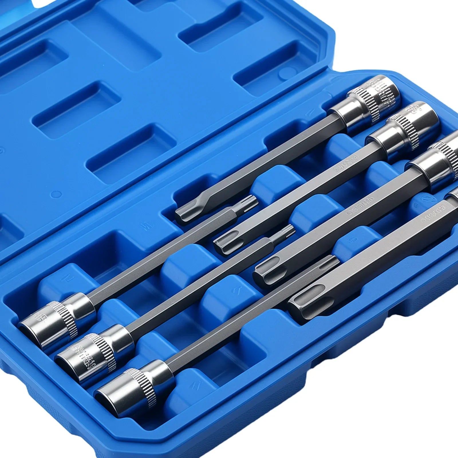 Zestaw nasadek torx 3/8 cala 110 mm 8 sztuk crv w niebieskim etui z chromowanymi bit socket star bit socket