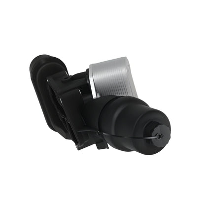 Black and silver air suspension compressor with ribbed metallic housing for vw passat 2.0l 2006 2008 with filter housing