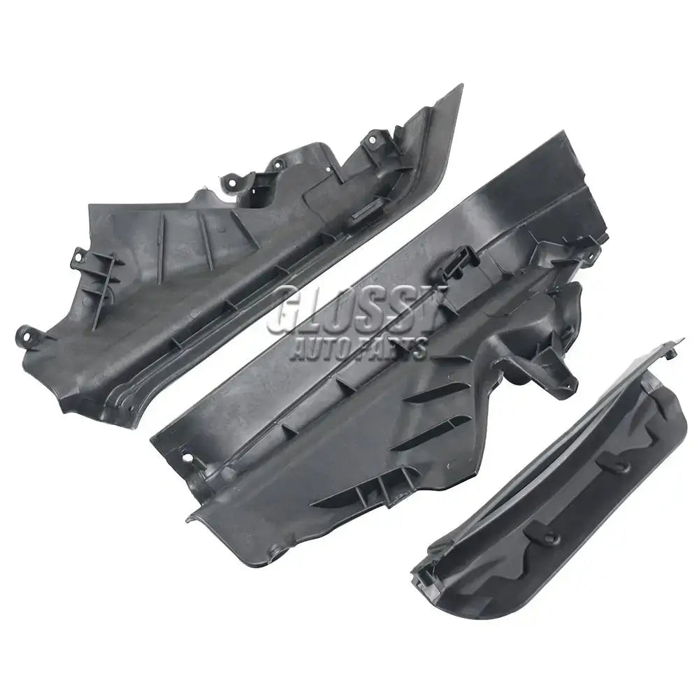 Czarny plastikowy panel przegrody silnika z żeberkami i otworami montażowymi do bmw x5 x6 e70 e71 e72