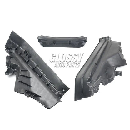 Czarny plastikowy panel przegrody silnika z konturami i otworami montażowymi do bmw x5 x6 e70 e71 e72