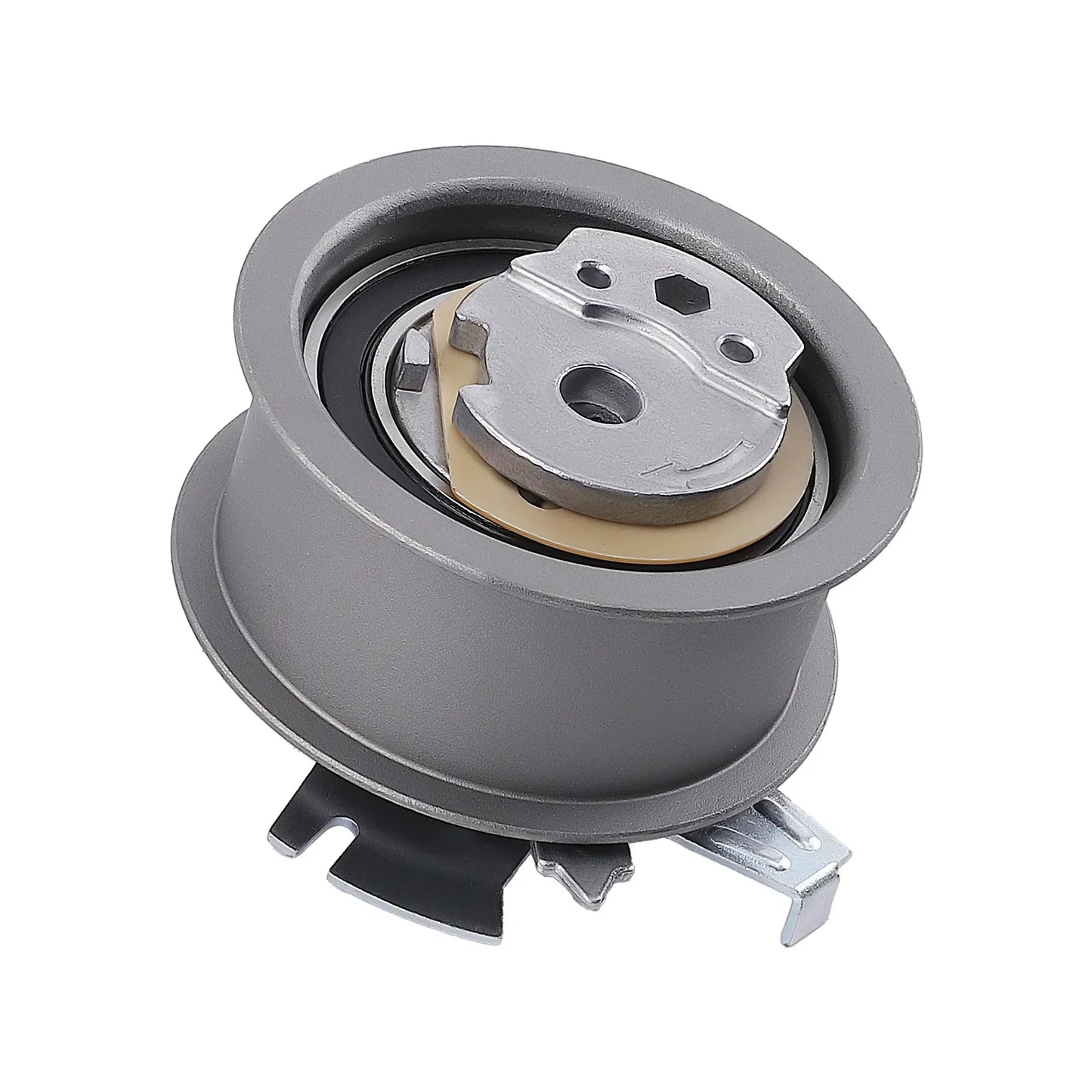 Szary metaliczny idler pulley zestawu paska rozrządu i pompy wody do vw transporter t5 1 9d 2003 2009 z gumowym beżowym elementem