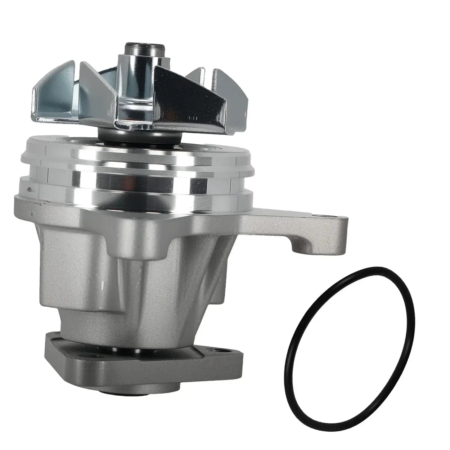 Srebrna metaliczna pompa wody zestaw pompy wody do ford transit focus 2 0l 2 5l z czarnym oringiem gumowym