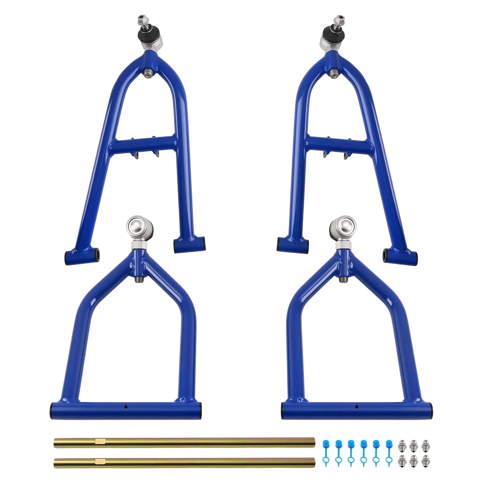 Niebieskie metalowe przednie rozszerzone ramiona a arm zawieszenia do yamaha banshee 350 z srebrnymi przegubami kulowymi