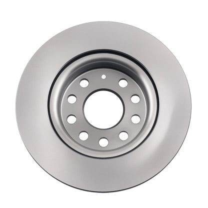 Srebrny metaliczny zestaw tarcz hamulcowych wentylowanych z otworami do vw golf v
