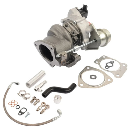 Srebrny metaliczny turboładowarka ep6dt z czarną plastikową obudową i kompletnym zestawem montażowym do peugeot 156hp