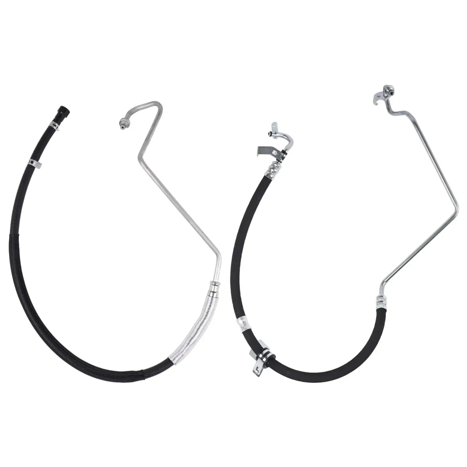 Dwa czarne gumowane metalowe przewody klimatyzacji z końcówkami do ford transit mk8 2 2 td tdci rwd