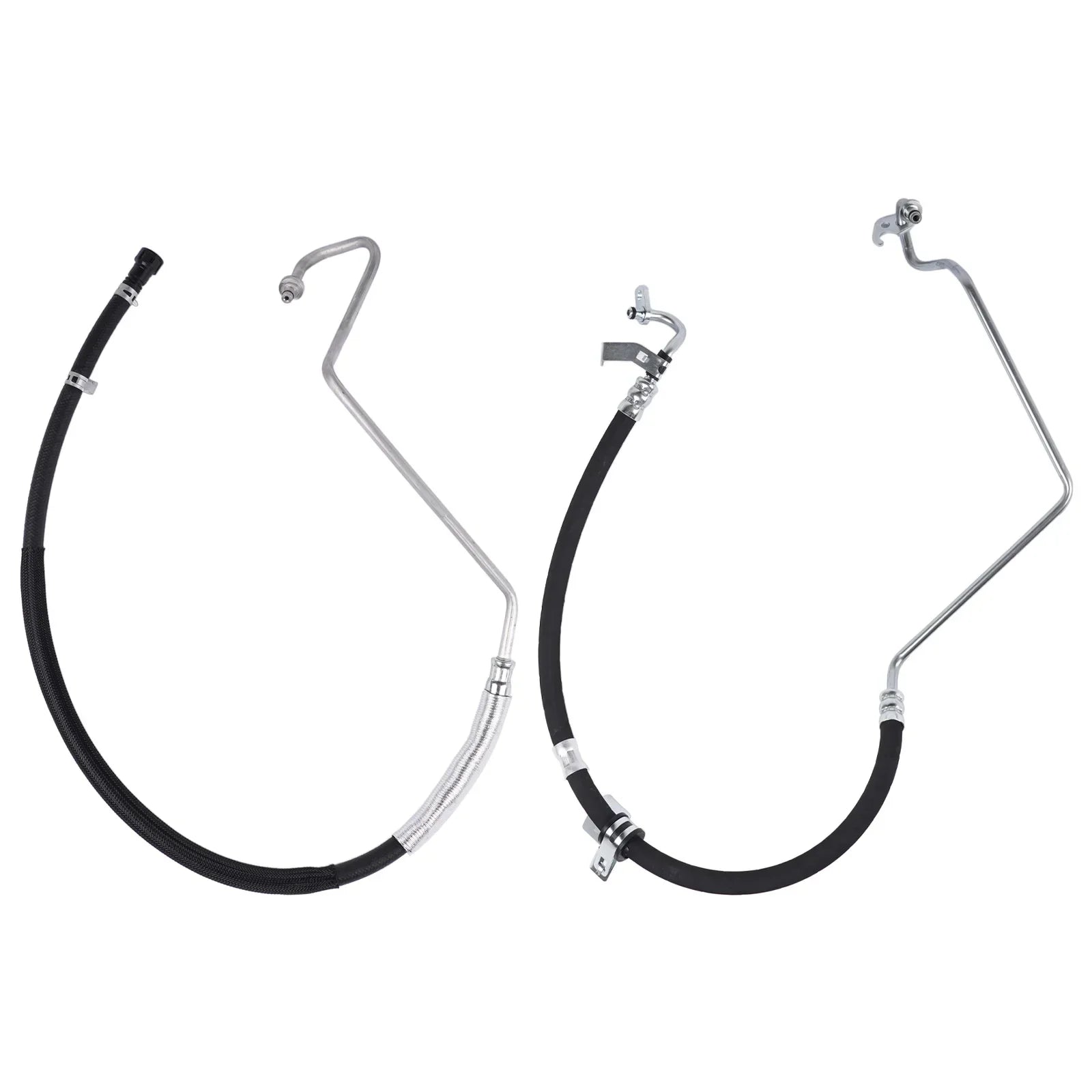 Dwa czarne gumowane metalowe przewody klimatyzacji z końcówkami do ford transit mk8 2 2 td tdci rwd