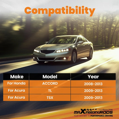 Srebrny samochód honda accord z zestawem regulacji camber i kulowym sworzniem do modeli 2008-2013