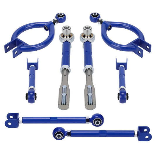 Set camber tylny do nissan 300zx z32 90 96 niebieskie ramiona i napinacze z chromowanymi akcentami