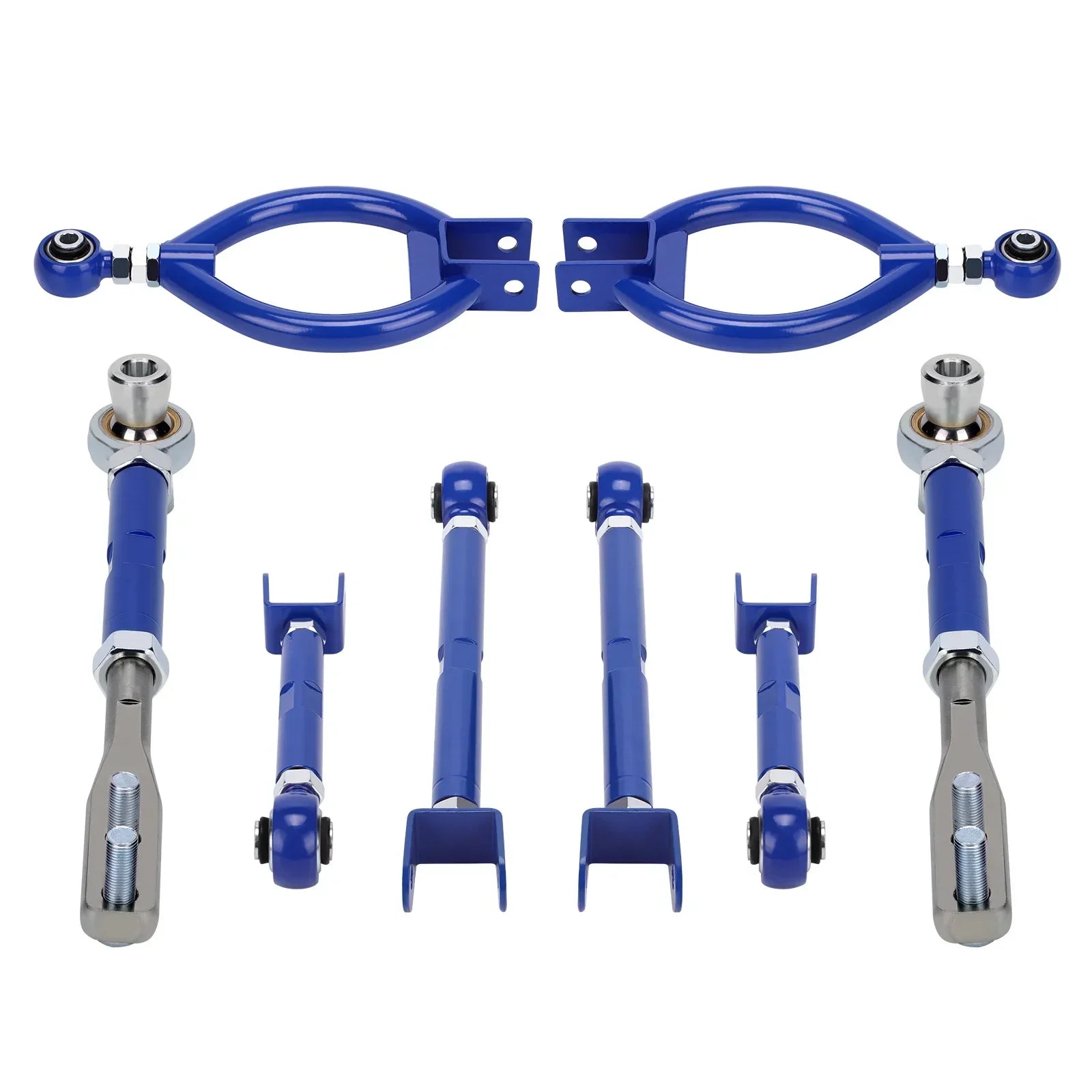 Zestaw camber tylny do nissan 300zx z32 90 96 niebieskie ramiona napinaczy z chromowanymi przegubami metalowymi