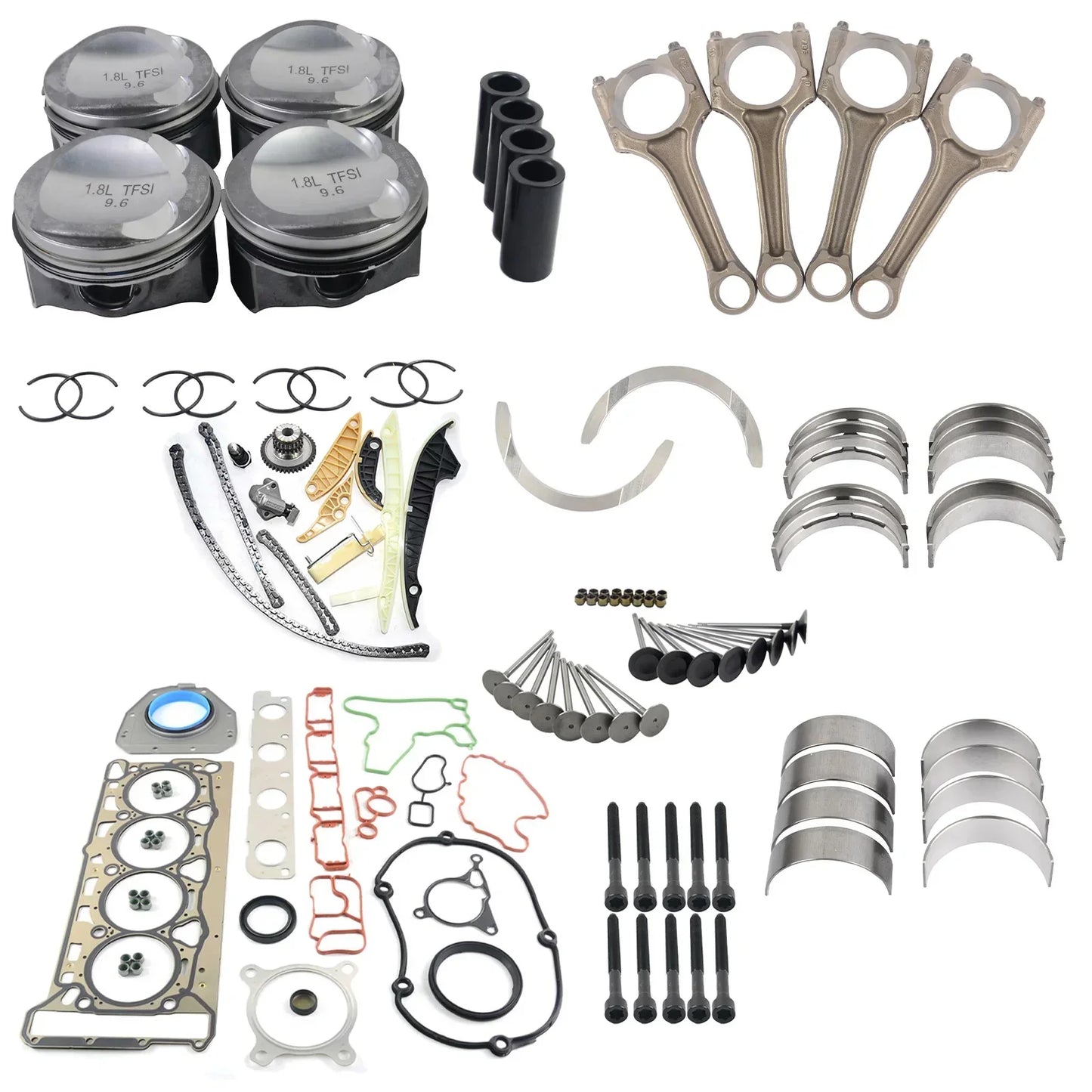 AP01 motorombygningseftersynssæt + Φ23mm stempler til VW CC Audi A3 A4 A5 TT 1.8 TFSI