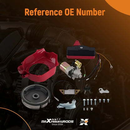 Czerwony plastikowy rozrusznik z solenoidem motor z metalowymi śrubami do honda gx160 i gx200