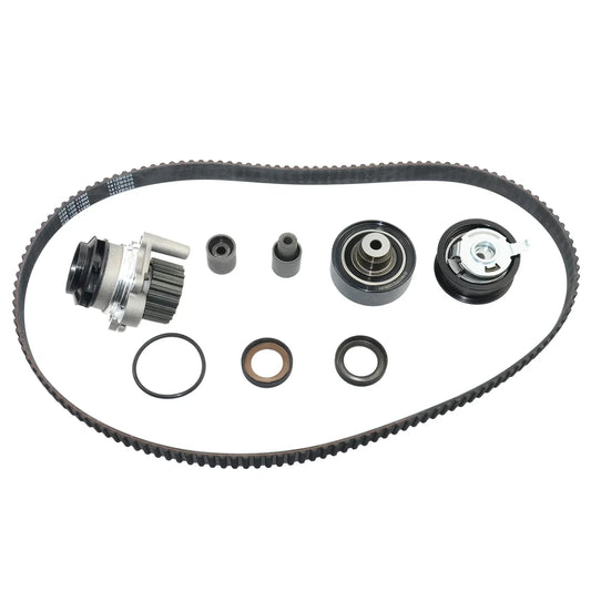 Czarny gumowy pasek rozrządu z metalowymi kołami i uszczelkami do diesel sohc turbocharged vw jetta alh 1.9l