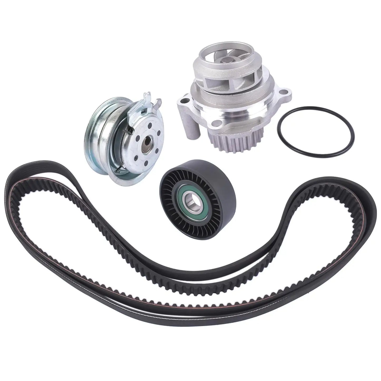 Srebrny zestaw pompy wody i paska rozrządu ap01 do audi seat skoda vw 138s8m23 100ps 102ps 101ps 102ps