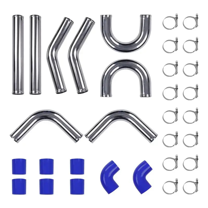 Zestaw Rurek Intercoolera Turbo 2.5 Inch 64mm Aluminiowy z Silikonem i Zaciskami