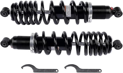 Zestaw tylnych czarnych coilover amortyzatorów z chromowanymi akcentami do polaris utv ranger 400 500 570 2010-2023
