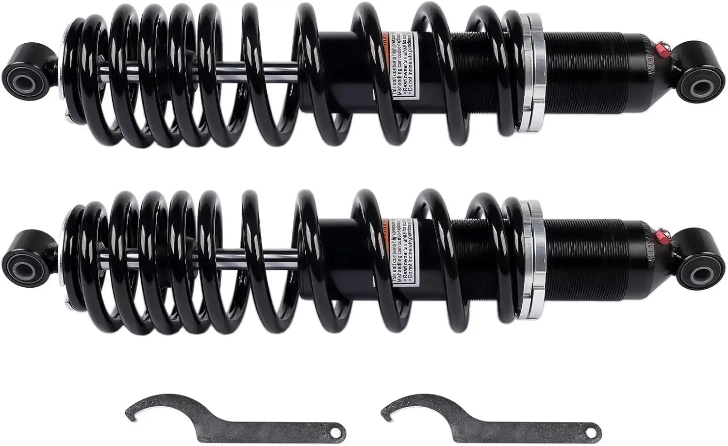 Zestaw tylnych czarnych coilover amortyzatorów do polaris utv ranger 400 500 570 z czerwonymi pokrętłami regulacji