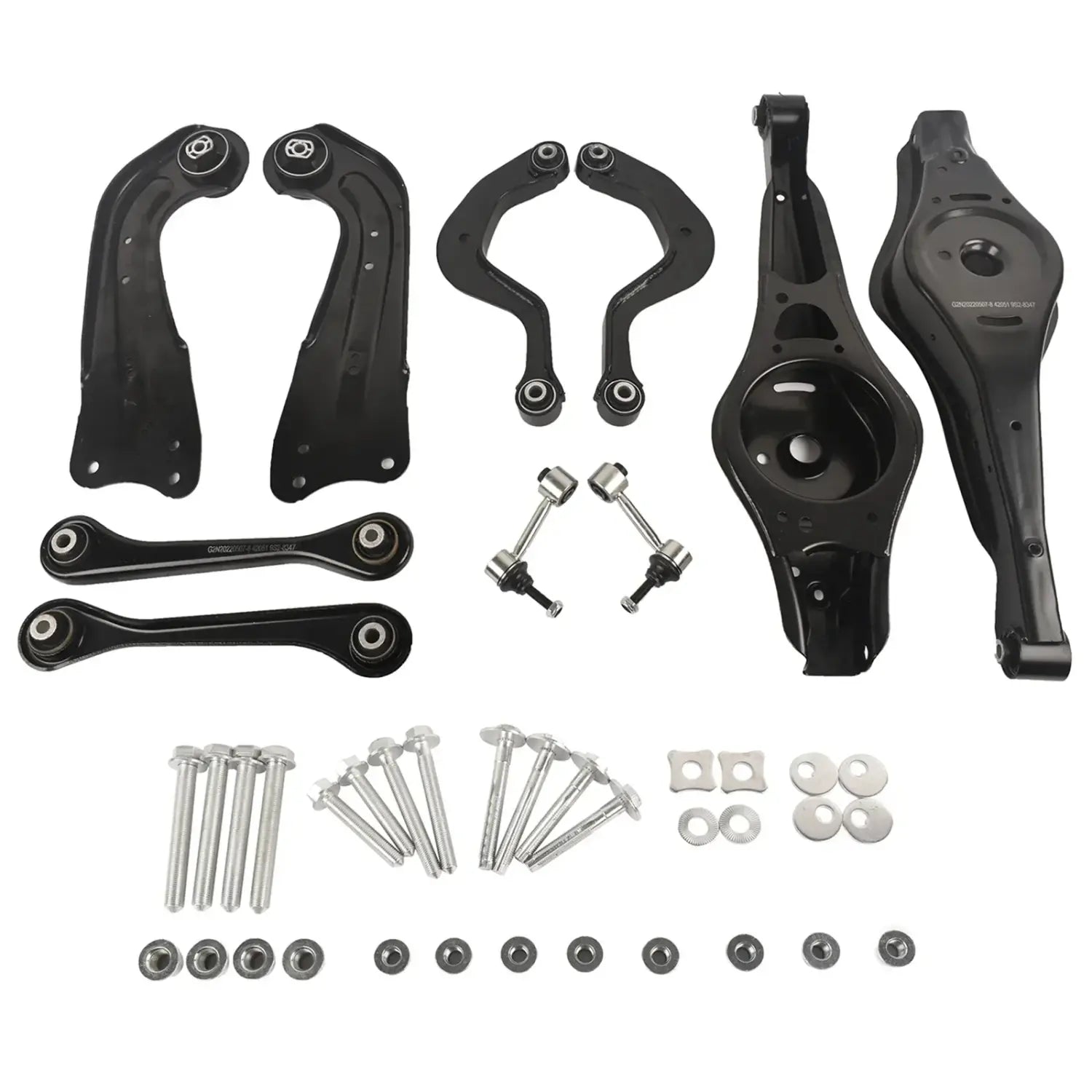 Ap01 czarne metalowe tylne zawieszenia control arms z zestawem śrub do audi a3 tt vw gti jetta 2006-2009