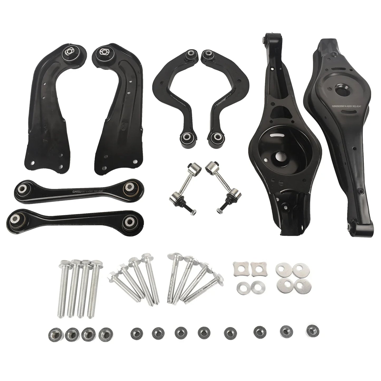 Ap01 czarne metalowe tylne zawieszenia control arms z zestawem śrub do audi a3 tt vw gti jetta 2006-2009