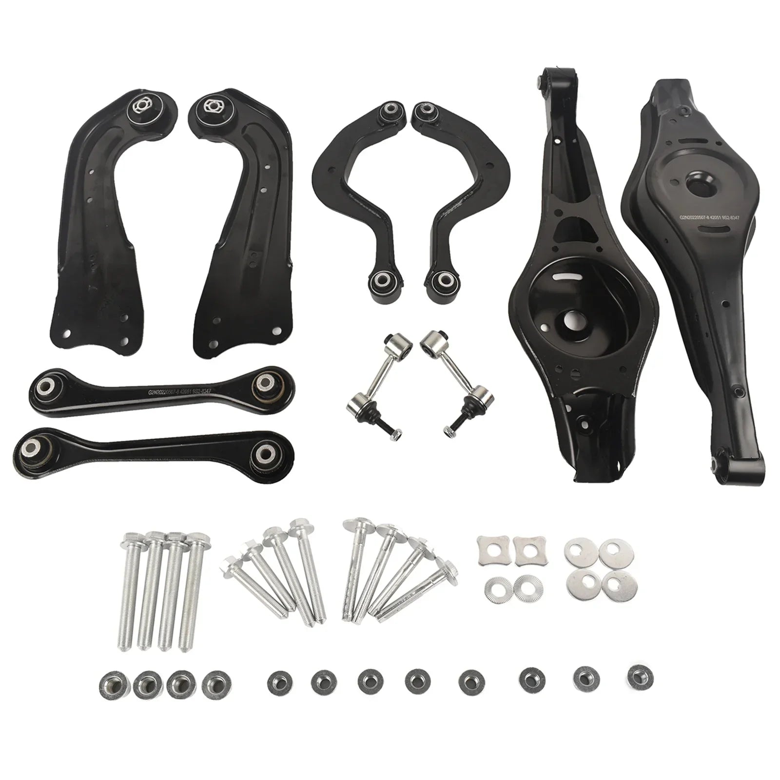 Ap01 czarne metalowe tylne zawieszenia control arms z zestawem śrub do audi a3 tt vw gti jetta 2006-2009