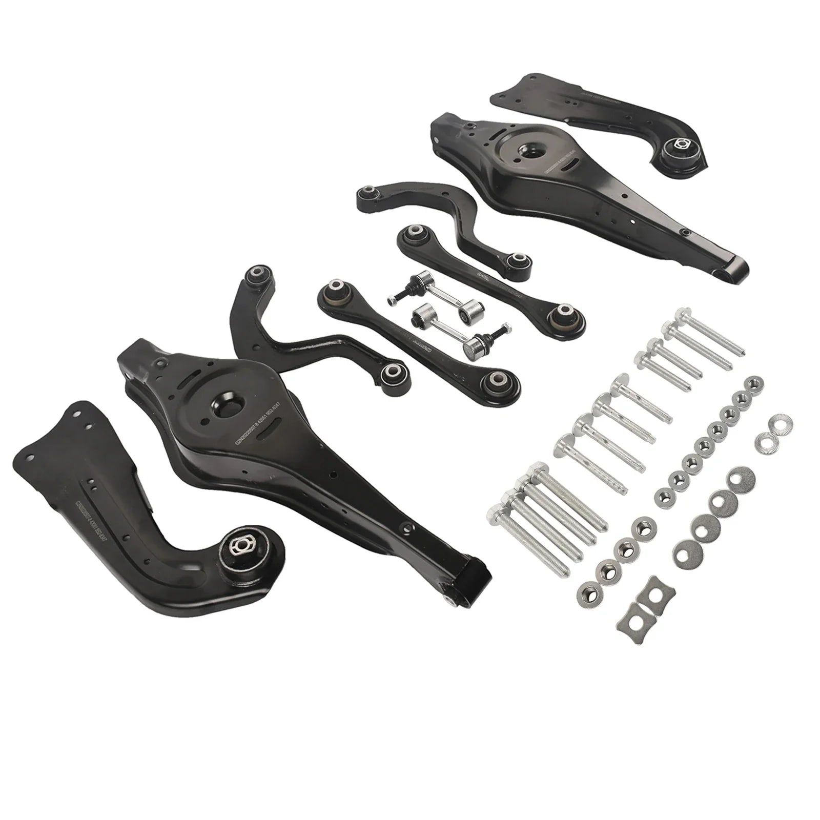 Czarny metalowy zestaw tylnych metalowych ramion zawieszenia z śrubami do audi a3 tt vw gti jetta rabbit 2006-2009