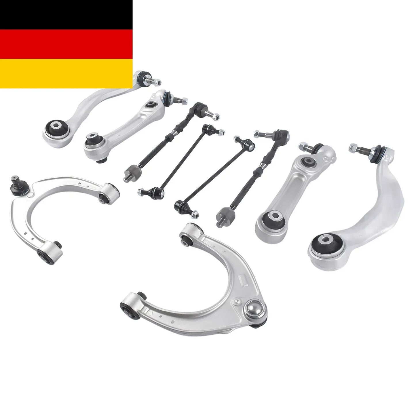 Zestaw srebrnych metalowych elementów zawieszenia przodu side rwd ap03 es800915 do bmw 528i 535d 535i 550i f10 640i f12
