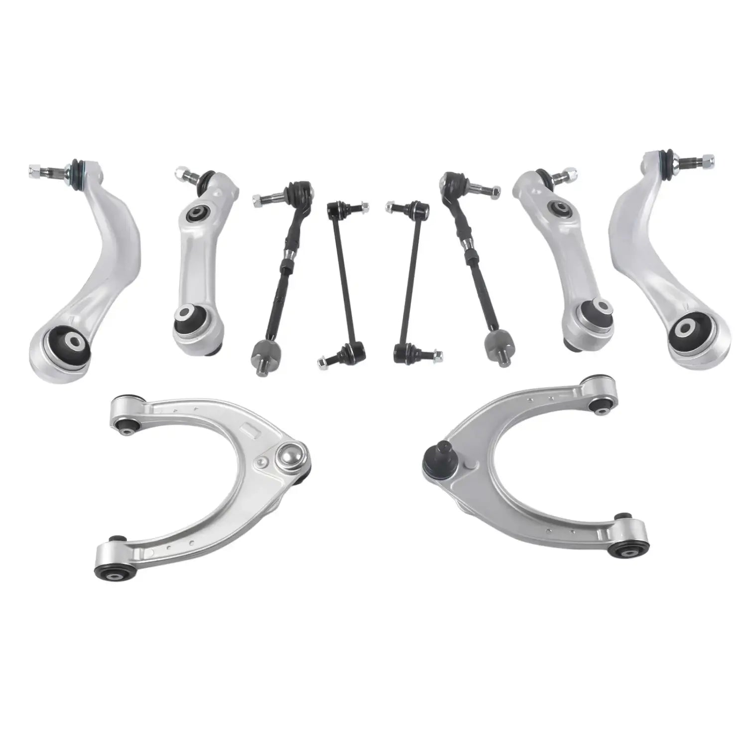 Zestaw srebrnych komponentów zawieszenia samochodowego front side rwd control arm tie rod end links do bmw f10 f12