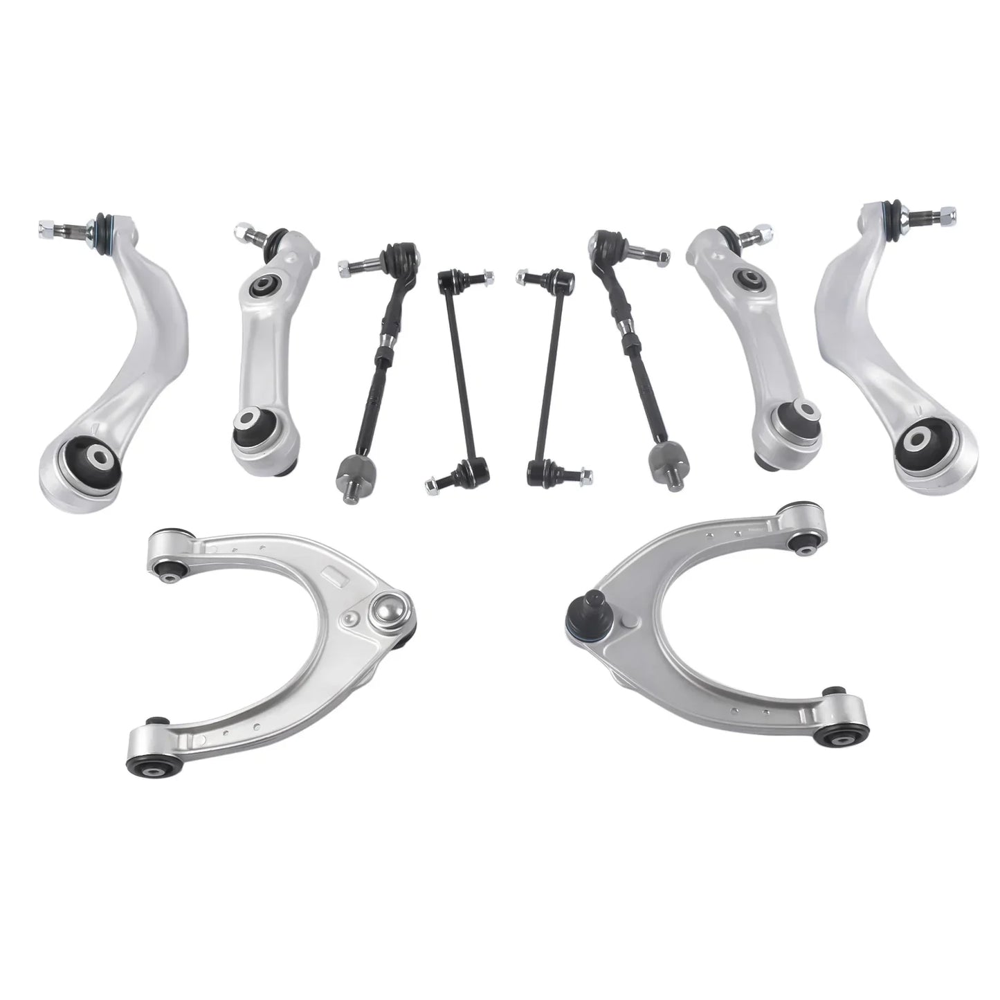 Zestaw srebrnych komponentów zawieszenia samochodowego front side rwd control arm tie rod end links do bmw f10 f12