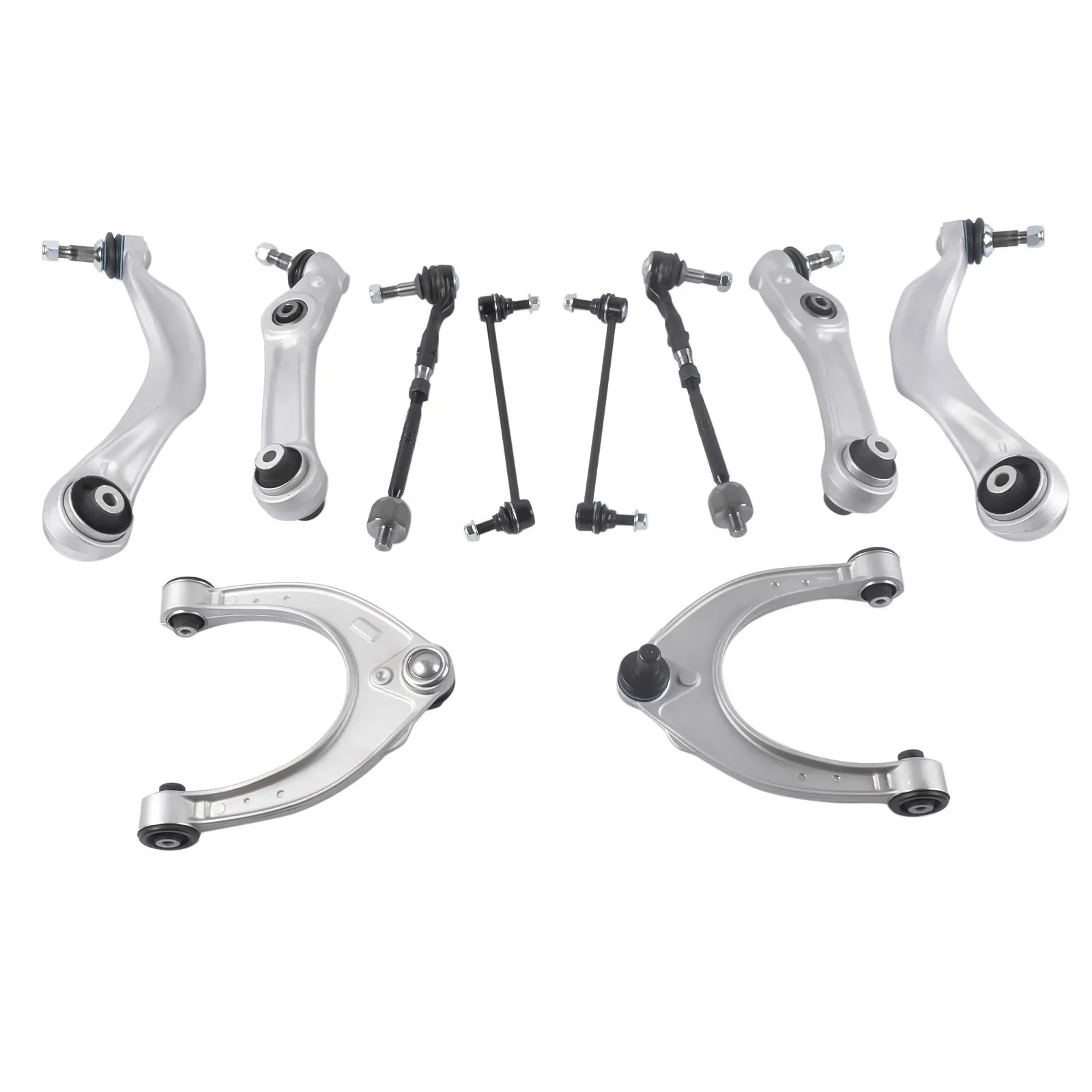 Zestaw srebrnych komponentów zawieszenia samochodowego front side rwd control arm tie rod end links do bmw f10 f12