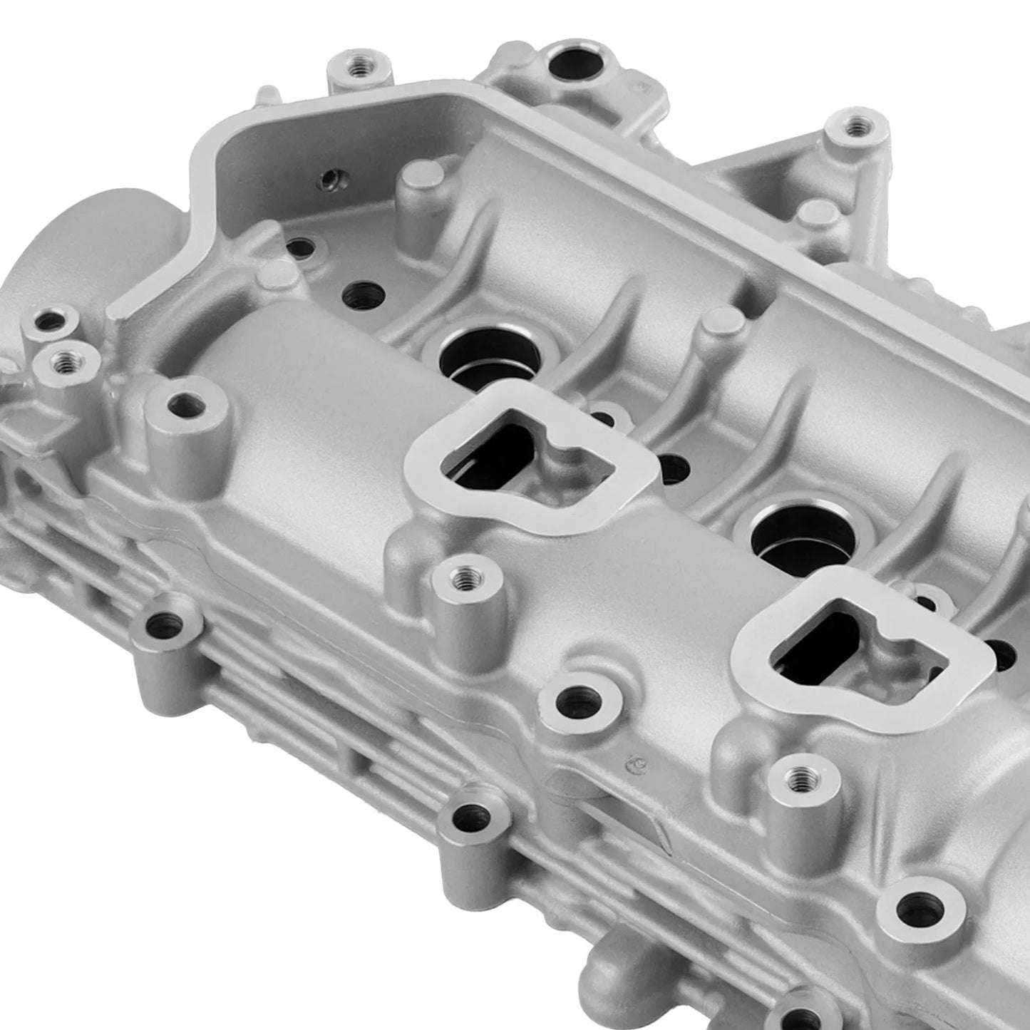 Srebrna metaliczna głowica cylindra z rowkowaniem i gwintowanymi otworami do zestawu wału rozrządu dv5rd 1499cc diesel dla peugeot 3008 i citroen c3 dv5r