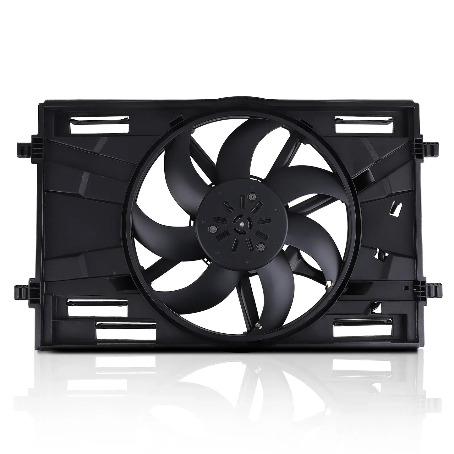 Czarny plastikowy wentylator chłodniczy 5q0121203da z pięcioma łopatkami do skoda karoq audi a3 golf passat