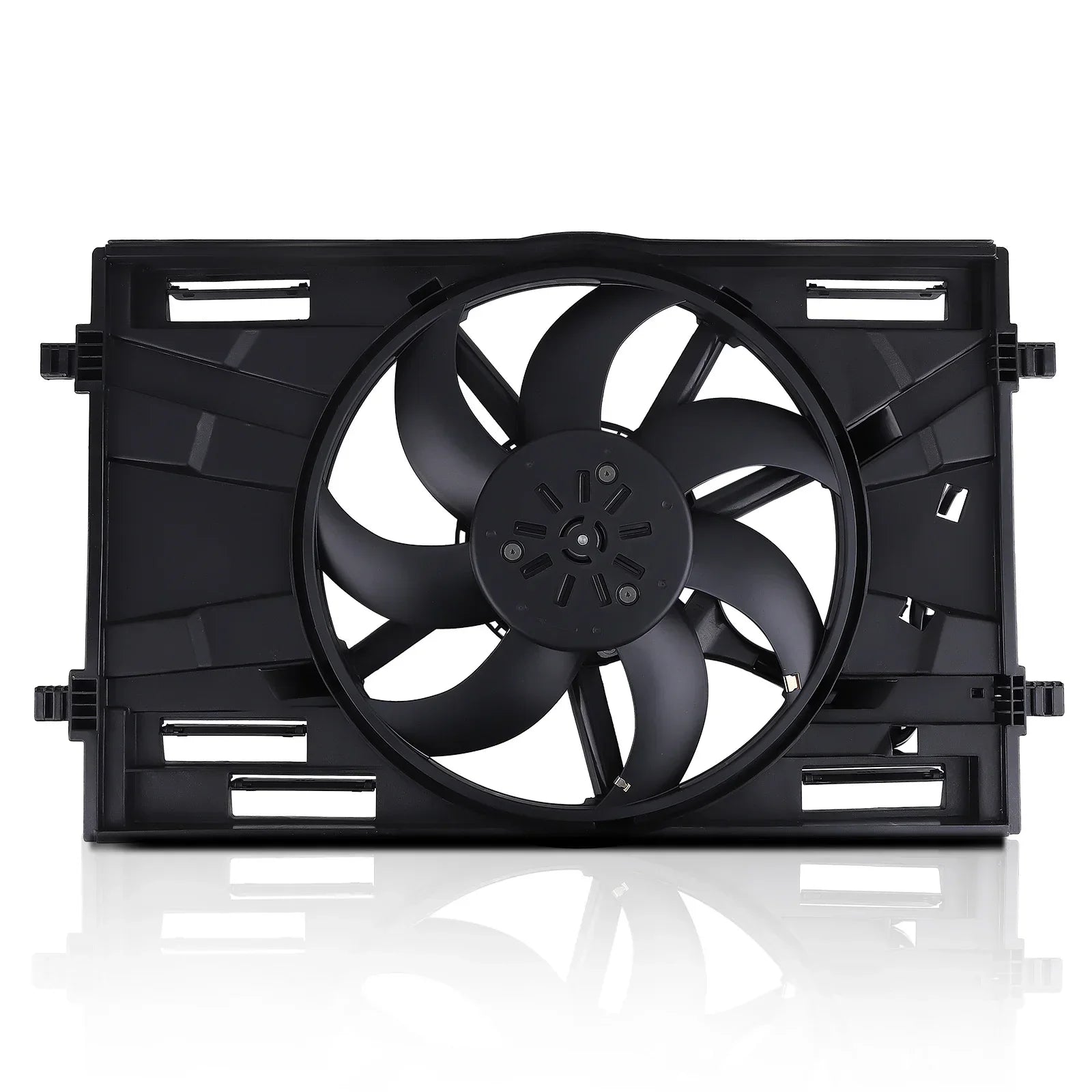 Czarny plastikowy wentylator chłodniczy 5q0121203da z pięcioma łopatkami do skoda karoq audi a3 golf passat