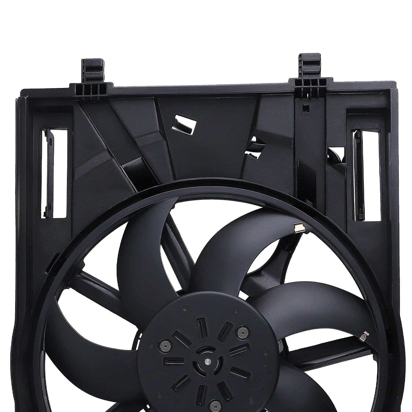Czarny plastikowy zestaw wentylatora chłodniczego 5q0121203da do skoda karoq z okrągłym łopatkowym designem