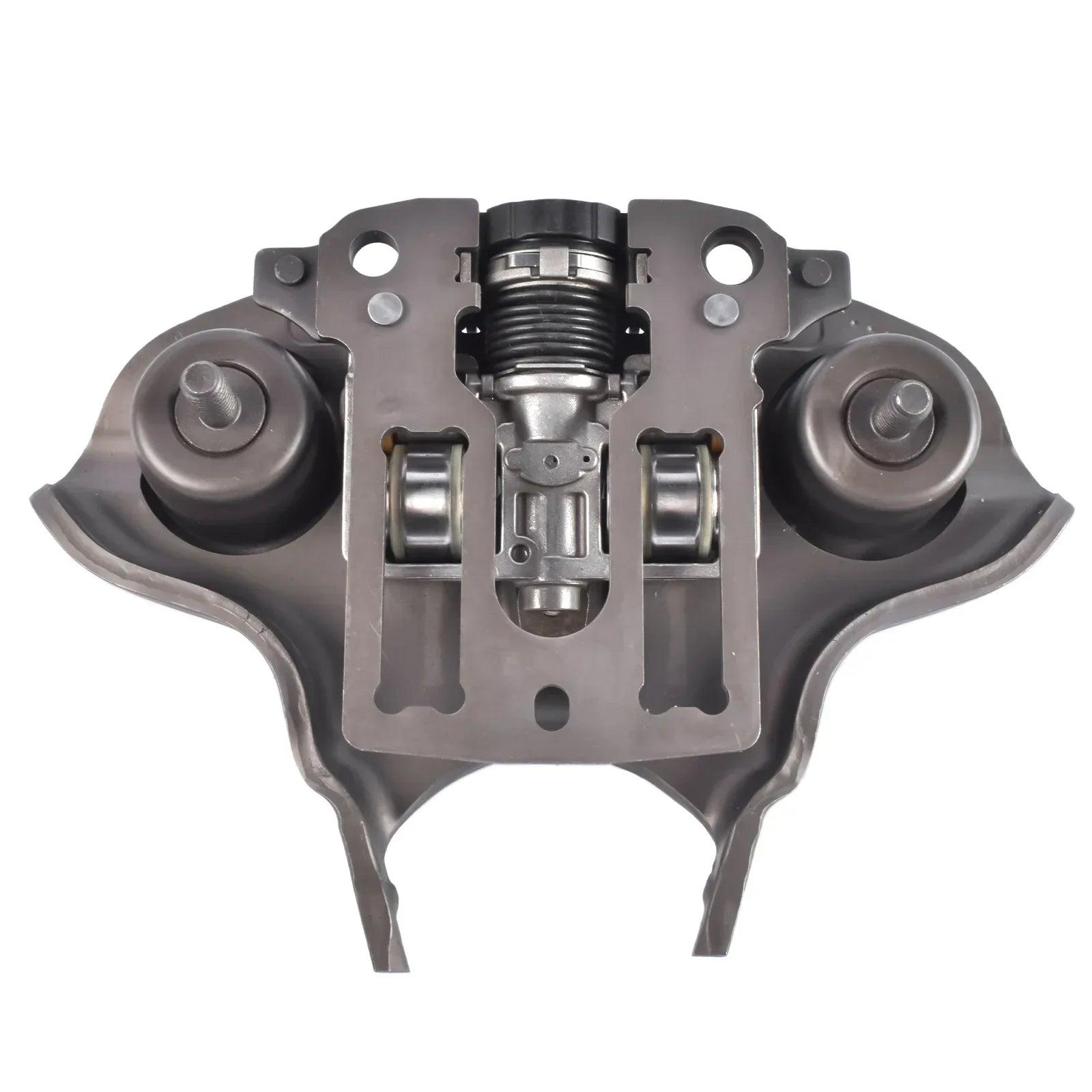 Gray metallic engine mount with integrated rubber bushings and bolts for ford focus transmission part number ap03