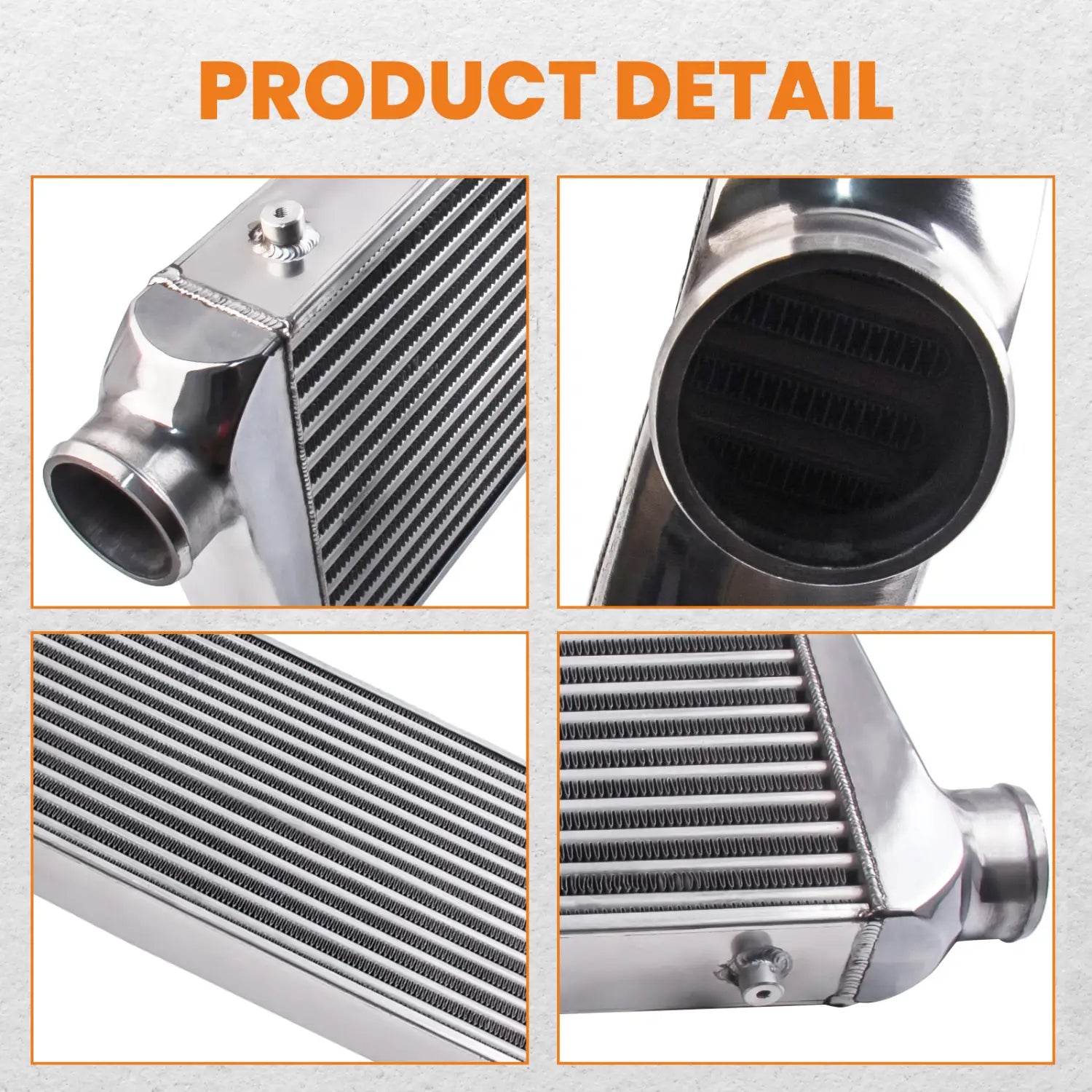 Universal 600x300x76mm intercooler + 76mm 3’’ aluminium pipe + Silicone Hose Kit