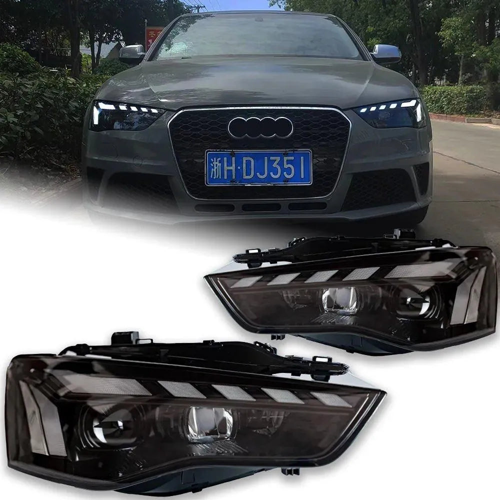 Lampy Przednie do Audi A5 LED z Animowanym DRL, Dynamicznym Sygnałem i Cofaniem (2008-2016) - Multigenus