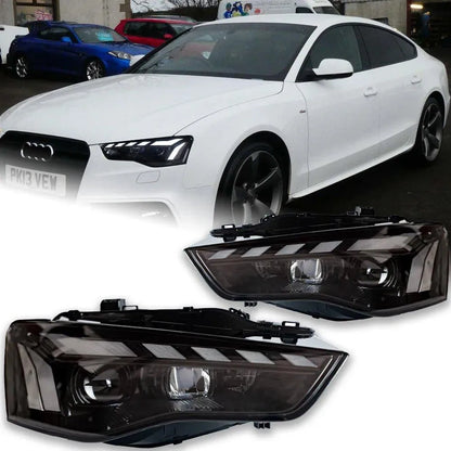 Lampy Przednie do Audi A5 LED z Animowanym DRL, Dynamicznym Sygnałem i Cofaniem (2008-2016) - Multigenus