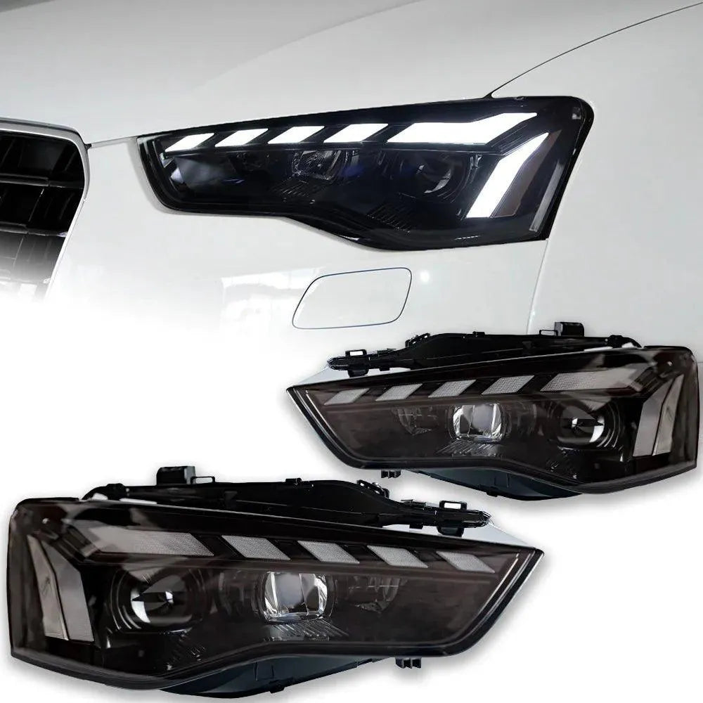 Lampy Przednie do Audi A5 LED z Animowanym DRL, Dynamicznym Sygnałem i Cofaniem (2008-2016) - Multigenus