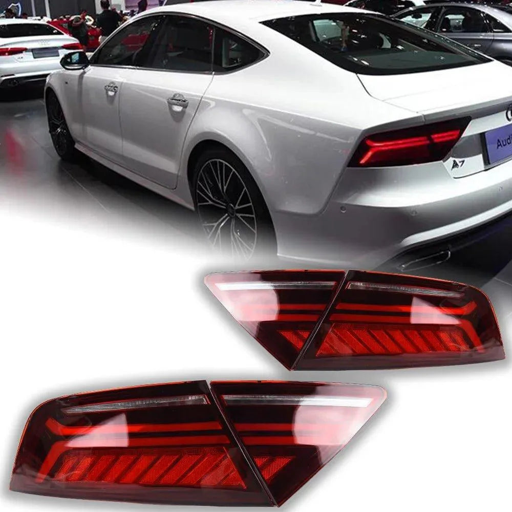 Lampy Tylne do Audi A7 LED w Stylizacji RS7 z DRL, Dynamicznym Sygnałem i Cofaniem (2011-2018) - Multigenus