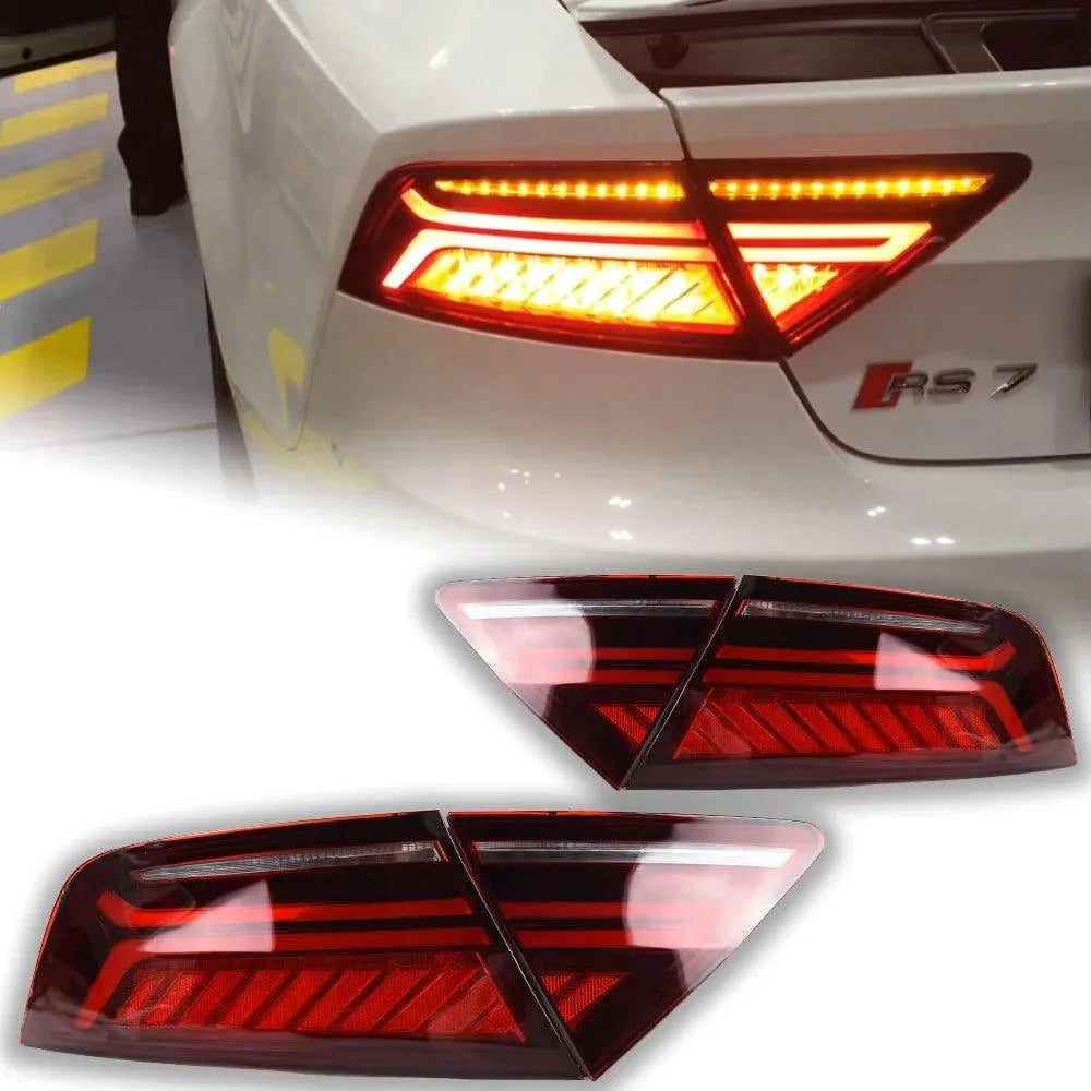 Lampy Tylne do Audi A7 LED w Stylizacji RS7 z DRL, Dynamicznym Sygnałem i Cofaniem (2011-2018) - Multigenus