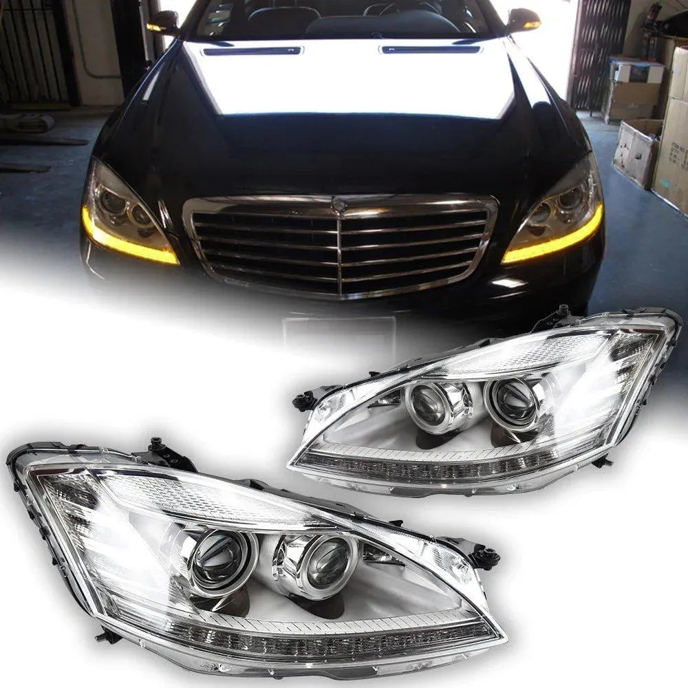 Lampy Przednie do Benz W221 LED z DRL, Sygnałem, HID Bi-Xenon (2006-2009) S300 S400 - Multigenus