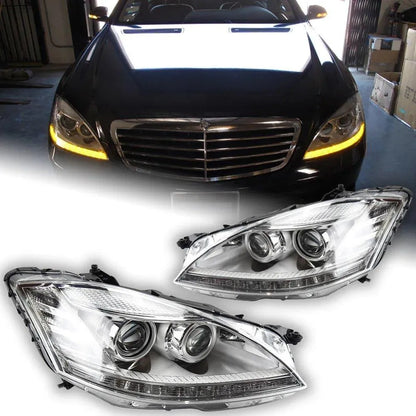 Lampy Przednie do Benz W221 LED z DRL, Sygnałem, HID Bi-Xenon (2006-2009) S300 S400 - Multigenus