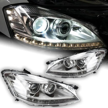 Lampy Przednie do Benz W221 LED z DRL, Sygnałem, HID Bi-Xenon (2006-2009) S300 S400 - Multigenus