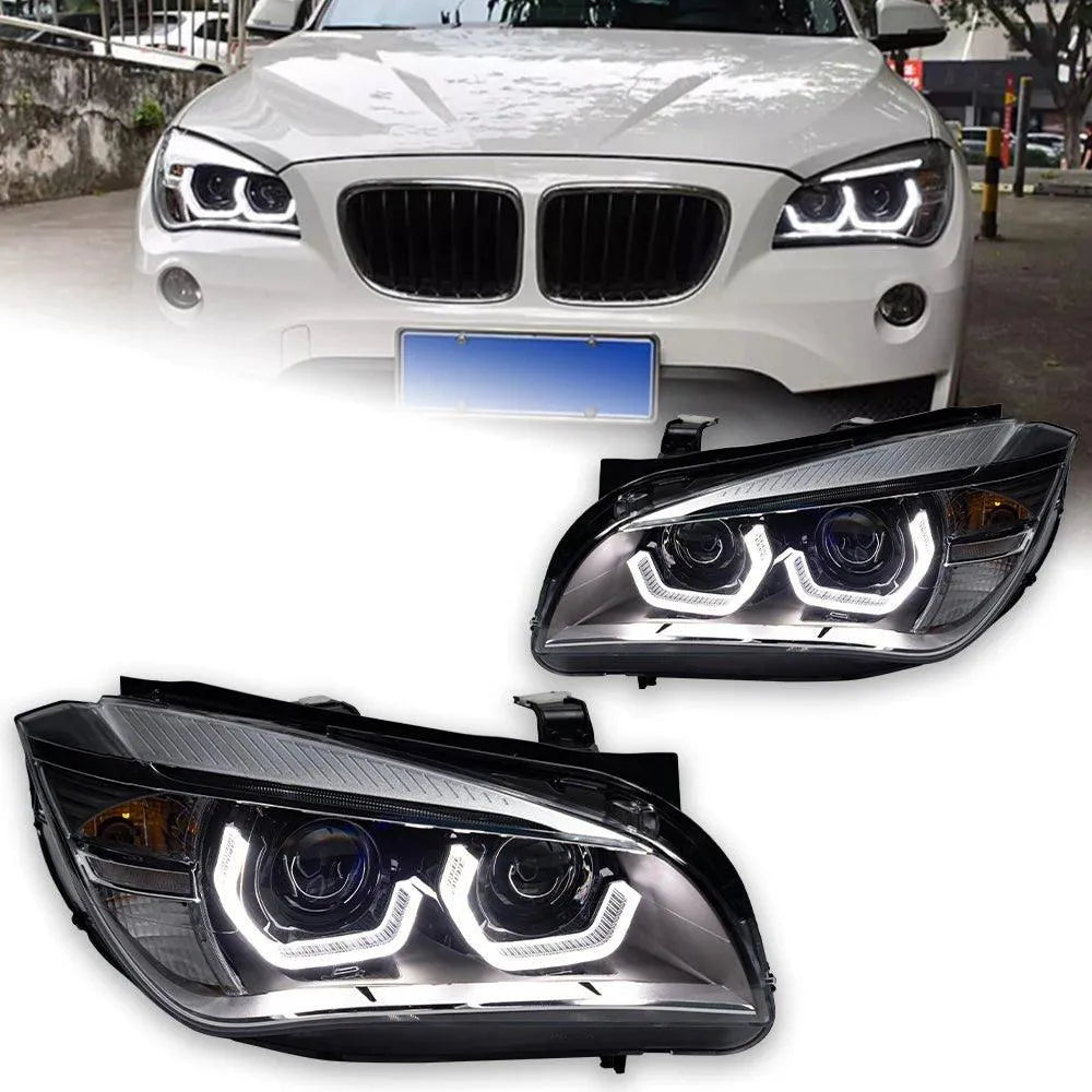 Lampy Przednie do BMW X1 E84 Stylizowane LED z Projektorową Soczewką, AngelEye, DRL i Lampami HID Bi-Xenon (2011-2015) - Multigenus